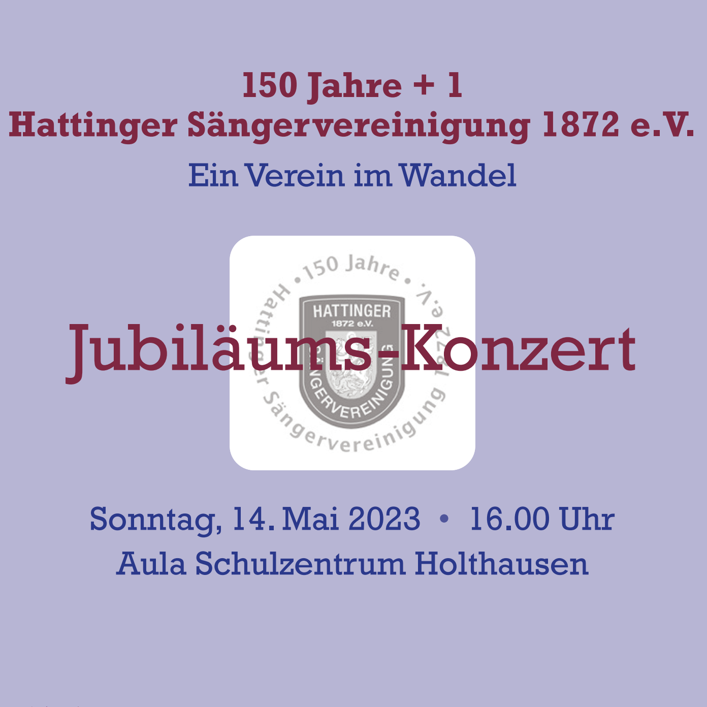 Plakatausschnitt der Hattinger Sängervereinigung | Ankündigung "Jubiläums-Konzert"