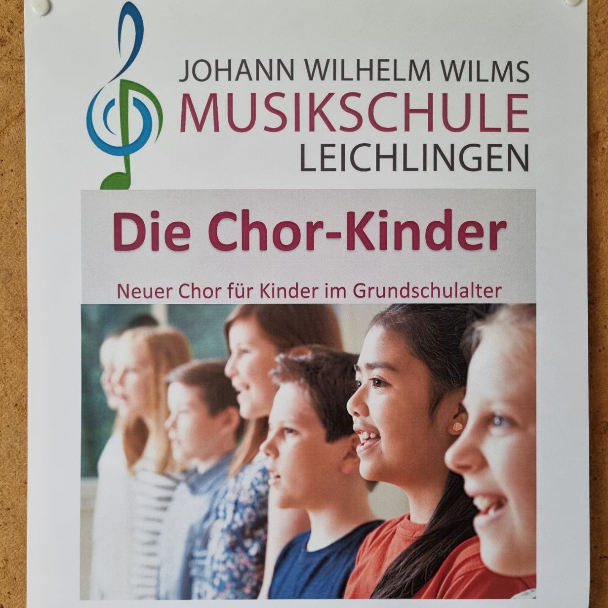 Plakat der Johann Wilhelm Wilms Musikschule Leichlingen | Die Chor-Kinder